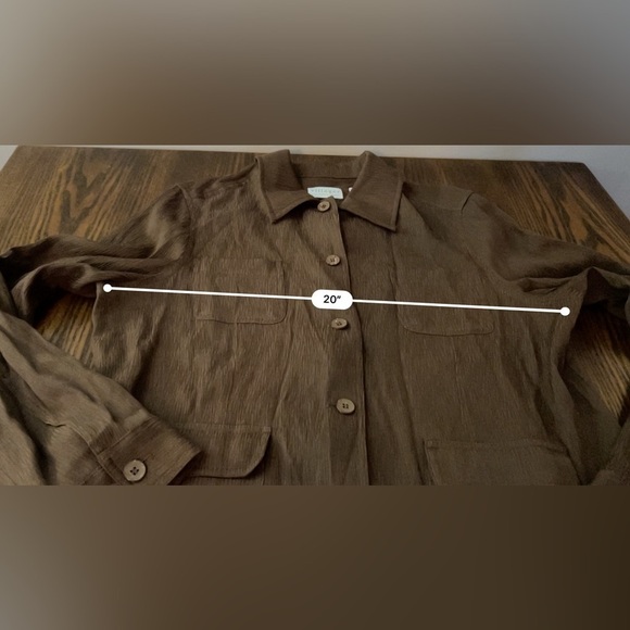 Women’s 16 villager by Liz Claiborne blouse NWT brown collared shirt - Picture 11 of 12